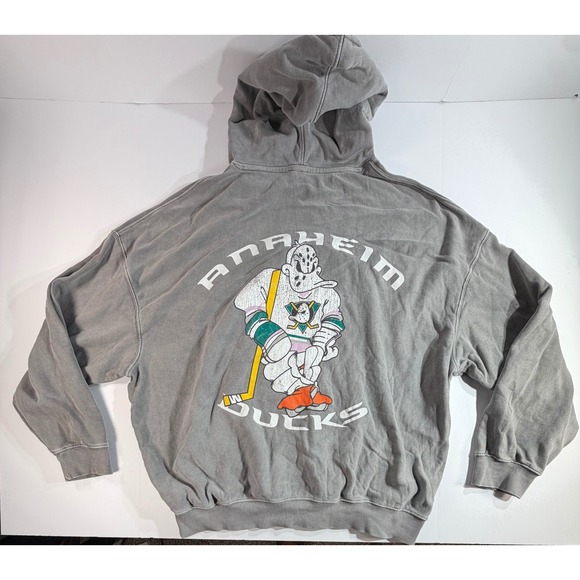 Culture Kings Other - Culture Kings Anaheim Ducks NHL Hoodie Washed Grey Mens XL Vintage Style Graphic